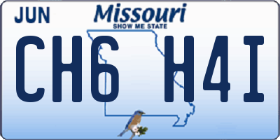 MO license plate CH6H4I