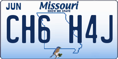 MO license plate CH6H4J