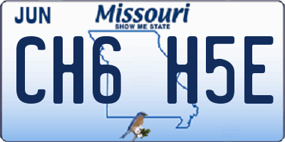 MO license plate CH6H5E