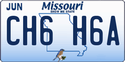 MO license plate CH6H6A