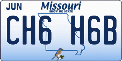 MO license plate CH6H6B