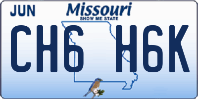 MO license plate CH6H6K