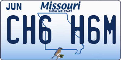 MO license plate CH6H6M