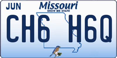 MO license plate CH6H6Q