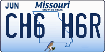 MO license plate CH6H6R
