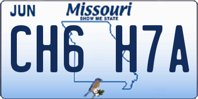 MO license plate CH6H7A