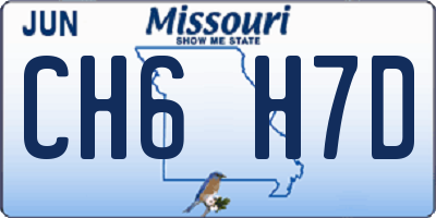 MO license plate CH6H7D