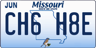 MO license plate CH6H8E