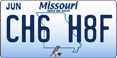 MO license plate CH6H8F