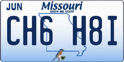 MO license plate CH6H8I