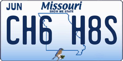 MO license plate CH6H8S