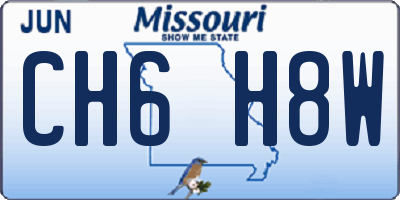 MO license plate CH6H8W