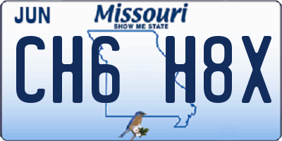 MO license plate CH6H8X