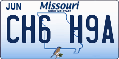 MO license plate CH6H9A