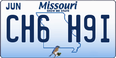 MO license plate CH6H9I