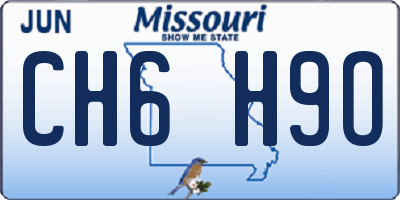 MO license plate CH6H9O