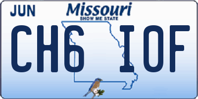 MO license plate CH6I0F