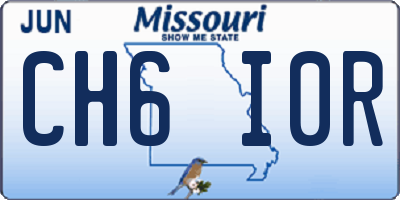 MO license plate CH6I0R
