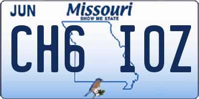 MO license plate CH6I0Z