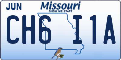 MO license plate CH6I1A