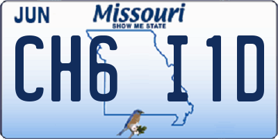 MO license plate CH6I1D