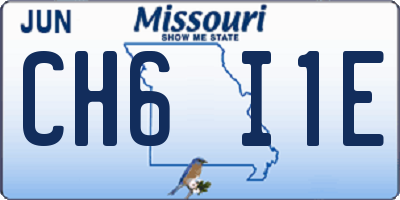 MO license plate CH6I1E