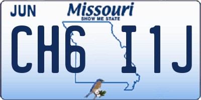 MO license plate CH6I1J