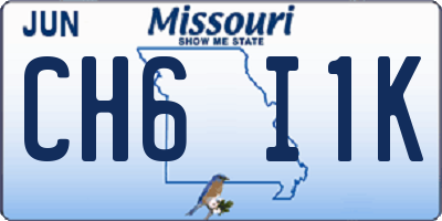 MO license plate CH6I1K