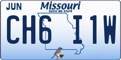 MO license plate CH6I1W