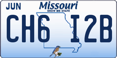 MO license plate CH6I2B