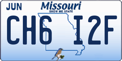 MO license plate CH6I2F