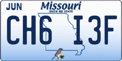 MO license plate CH6I3F