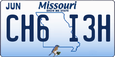 MO license plate CH6I3H