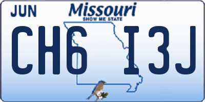 MO license plate CH6I3J