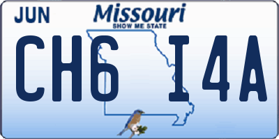 MO license plate CH6I4A