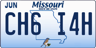 MO license plate CH6I4H