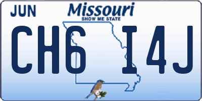 MO license plate CH6I4J
