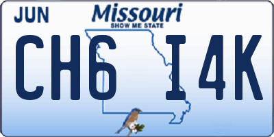 MO license plate CH6I4K