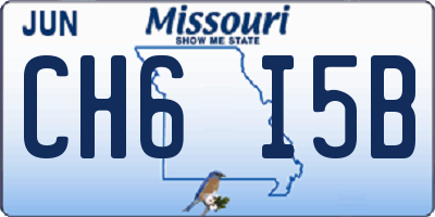 MO license plate CH6I5B
