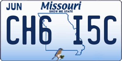 MO license plate CH6I5C