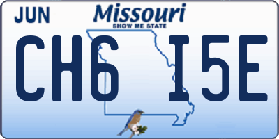MO license plate CH6I5E