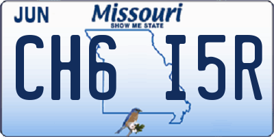 MO license plate CH6I5R