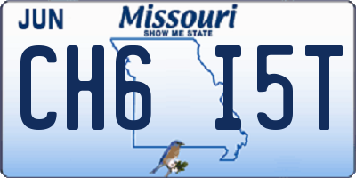 MO license plate CH6I5T