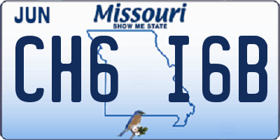 MO license plate CH6I6B