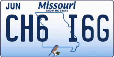 MO license plate CH6I6G