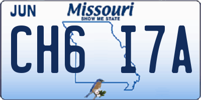 MO license plate CH6I7A