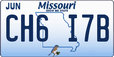 MO license plate CH6I7B