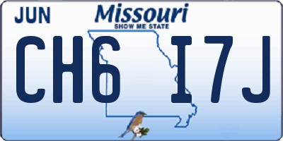 MO license plate CH6I7J