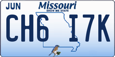 MO license plate CH6I7K