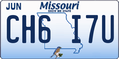 MO license plate CH6I7U